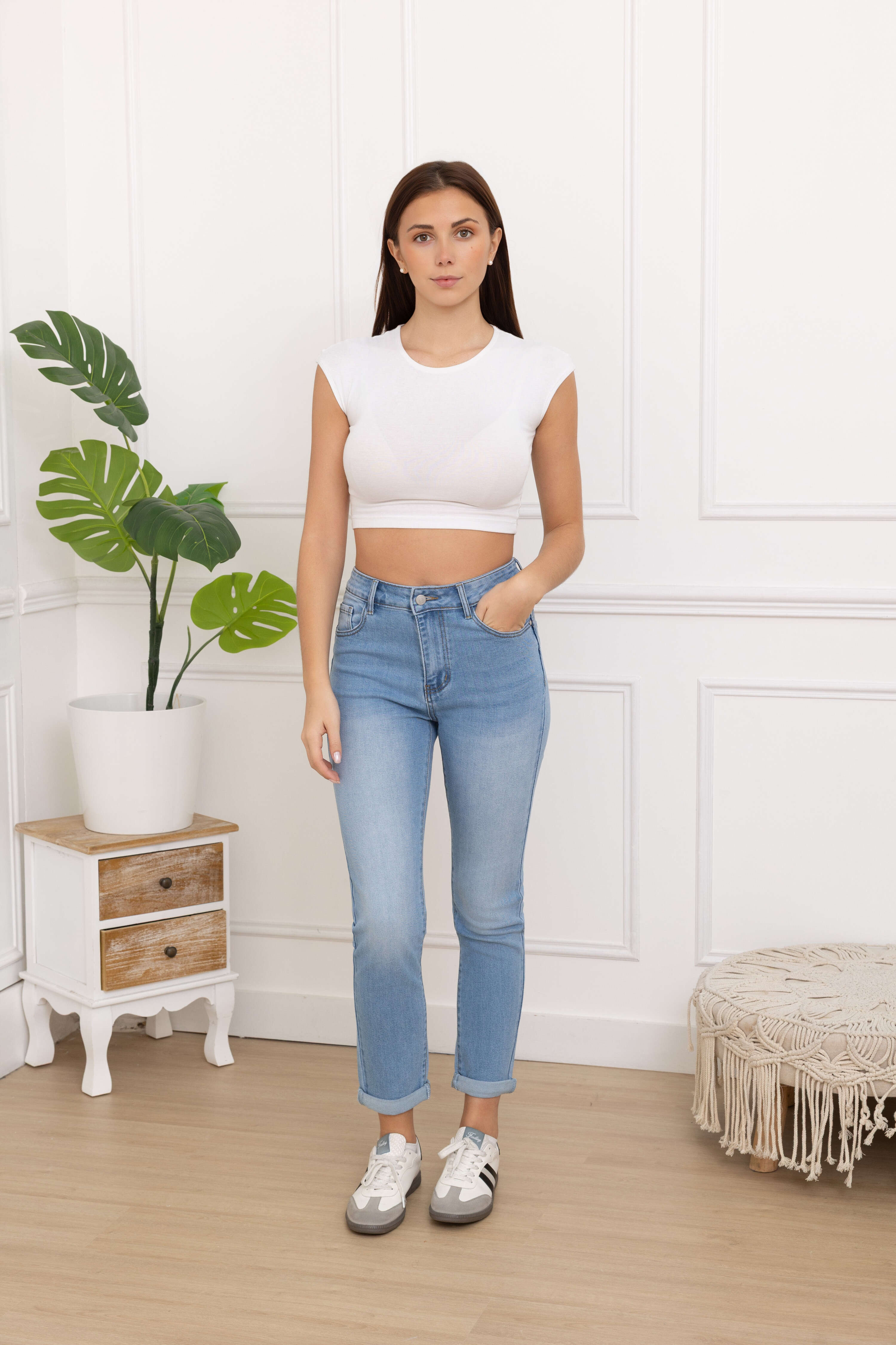 Cropped Faux leather Jacket