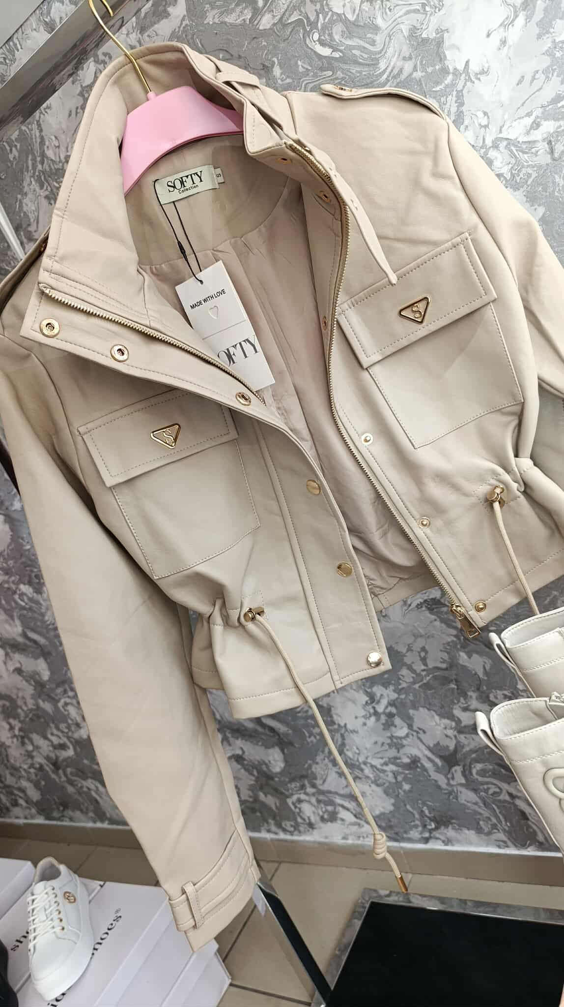 Cropped Faux leather Jacket