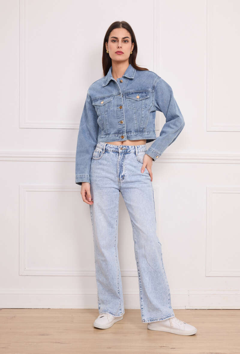 Cropped Faux leather Jacket