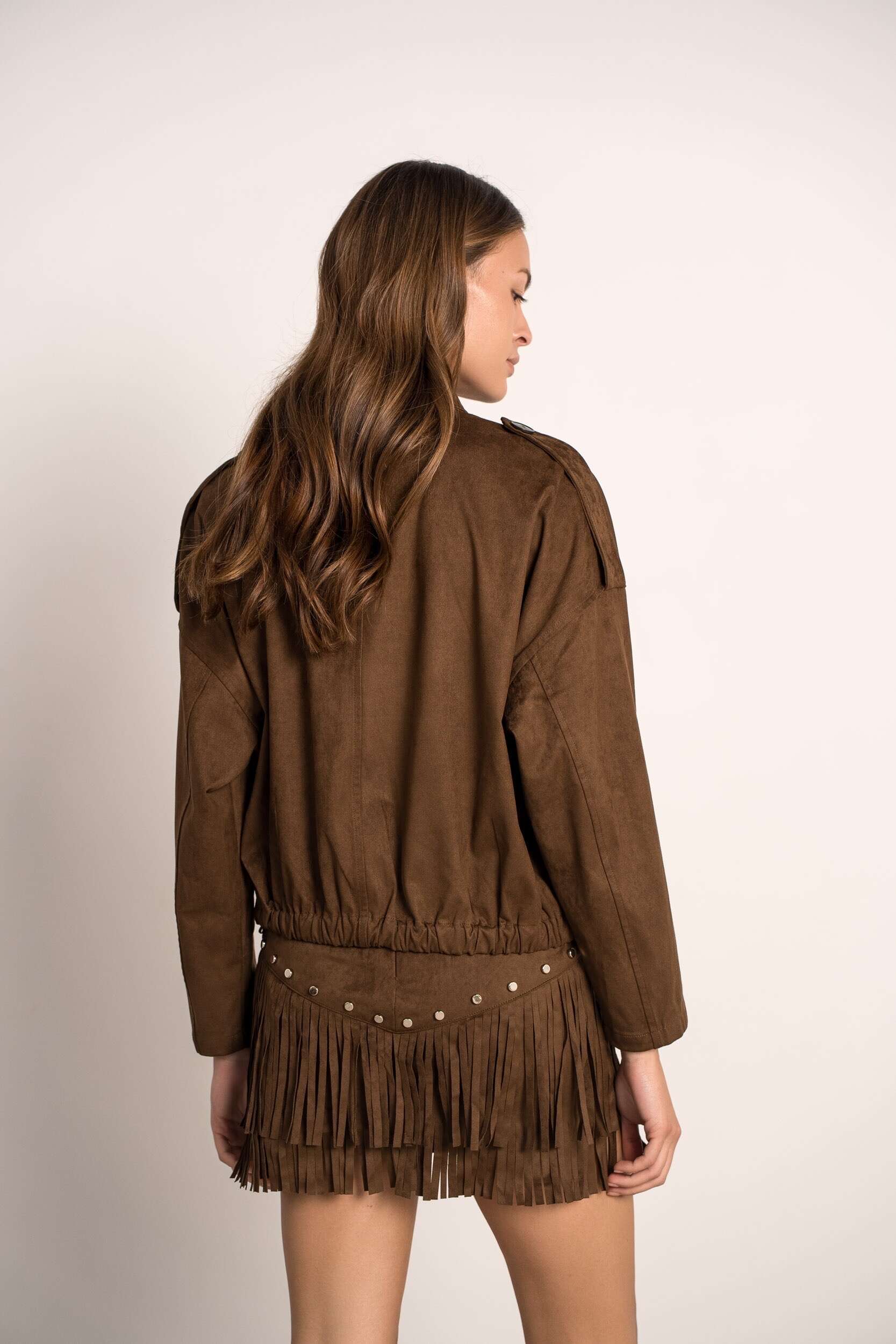 Cropped Faux leather Jacket