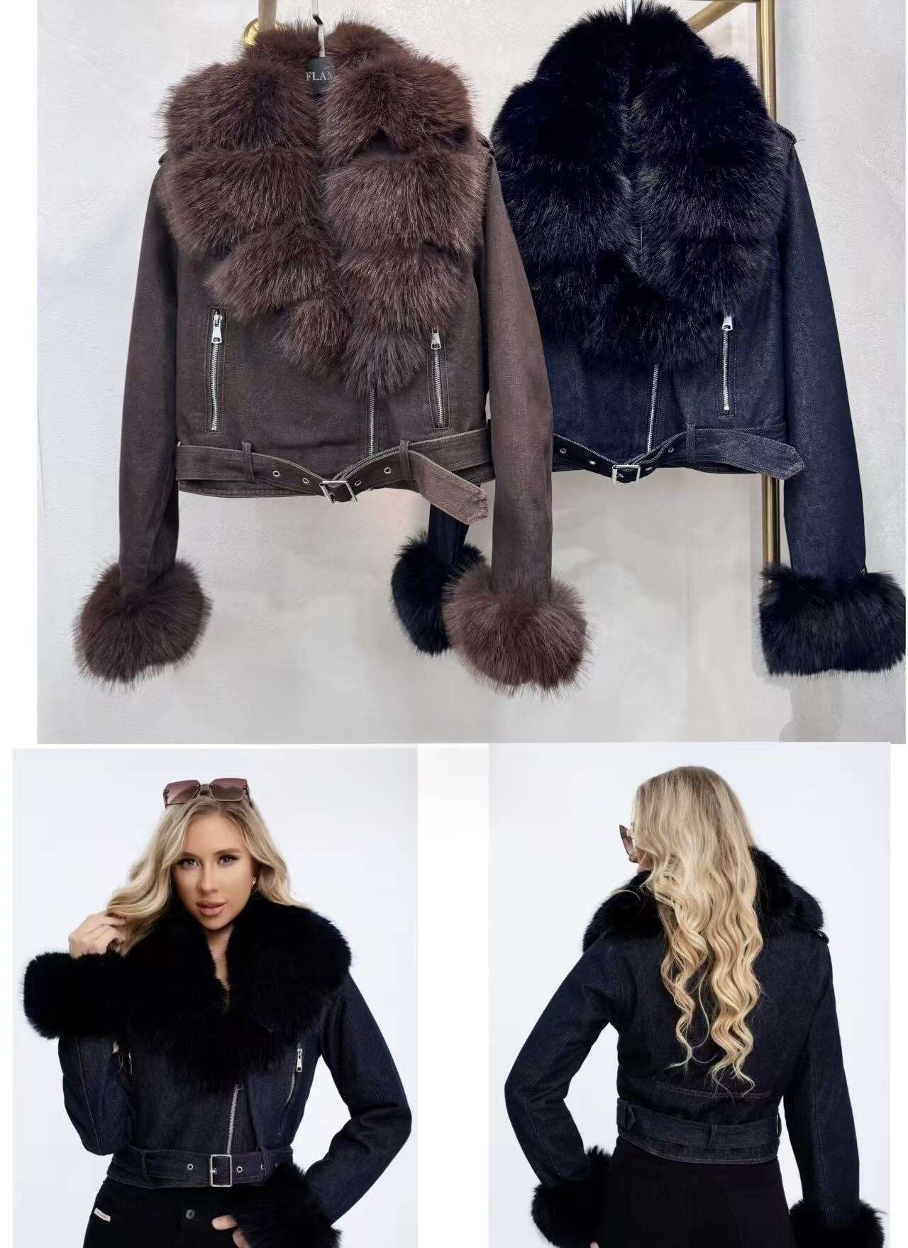 Cropped Faux leather Jacket