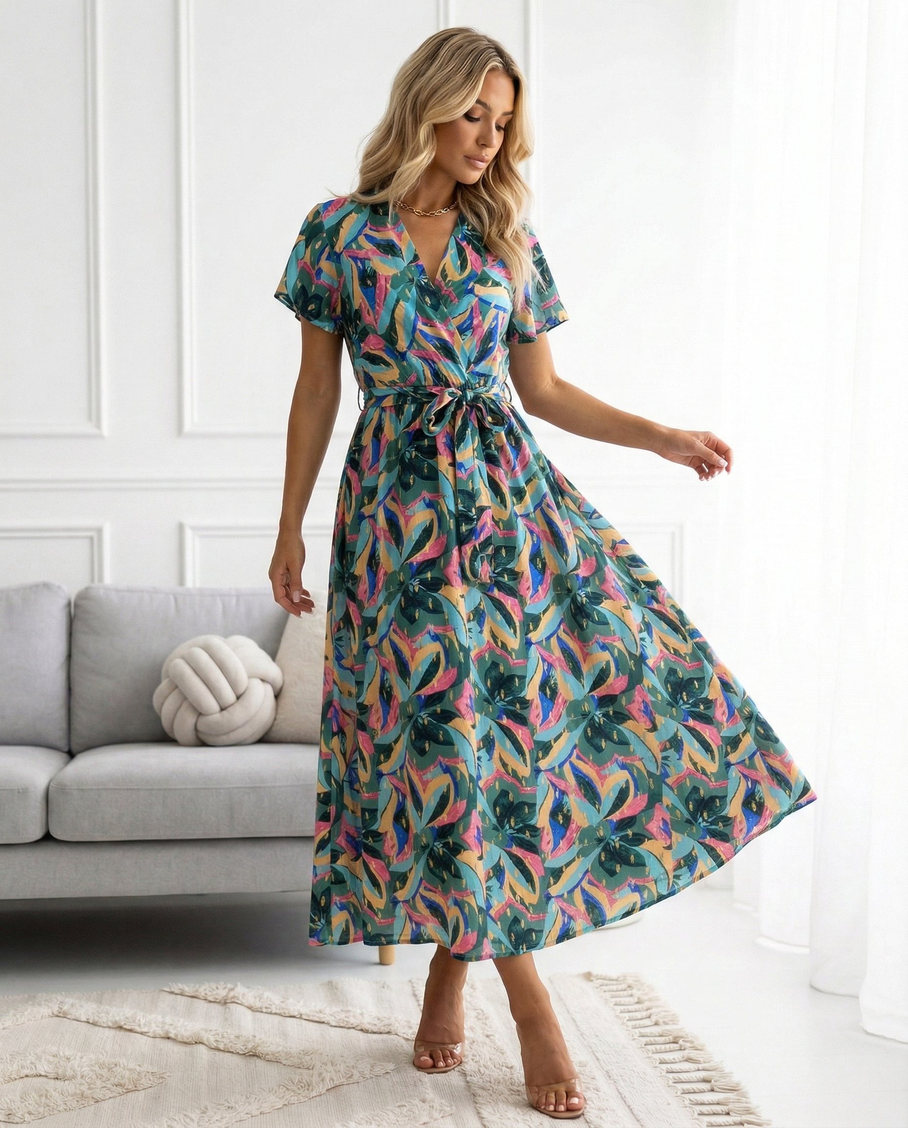 Sukienka SONIA GOLD Miss Sara Sleeves