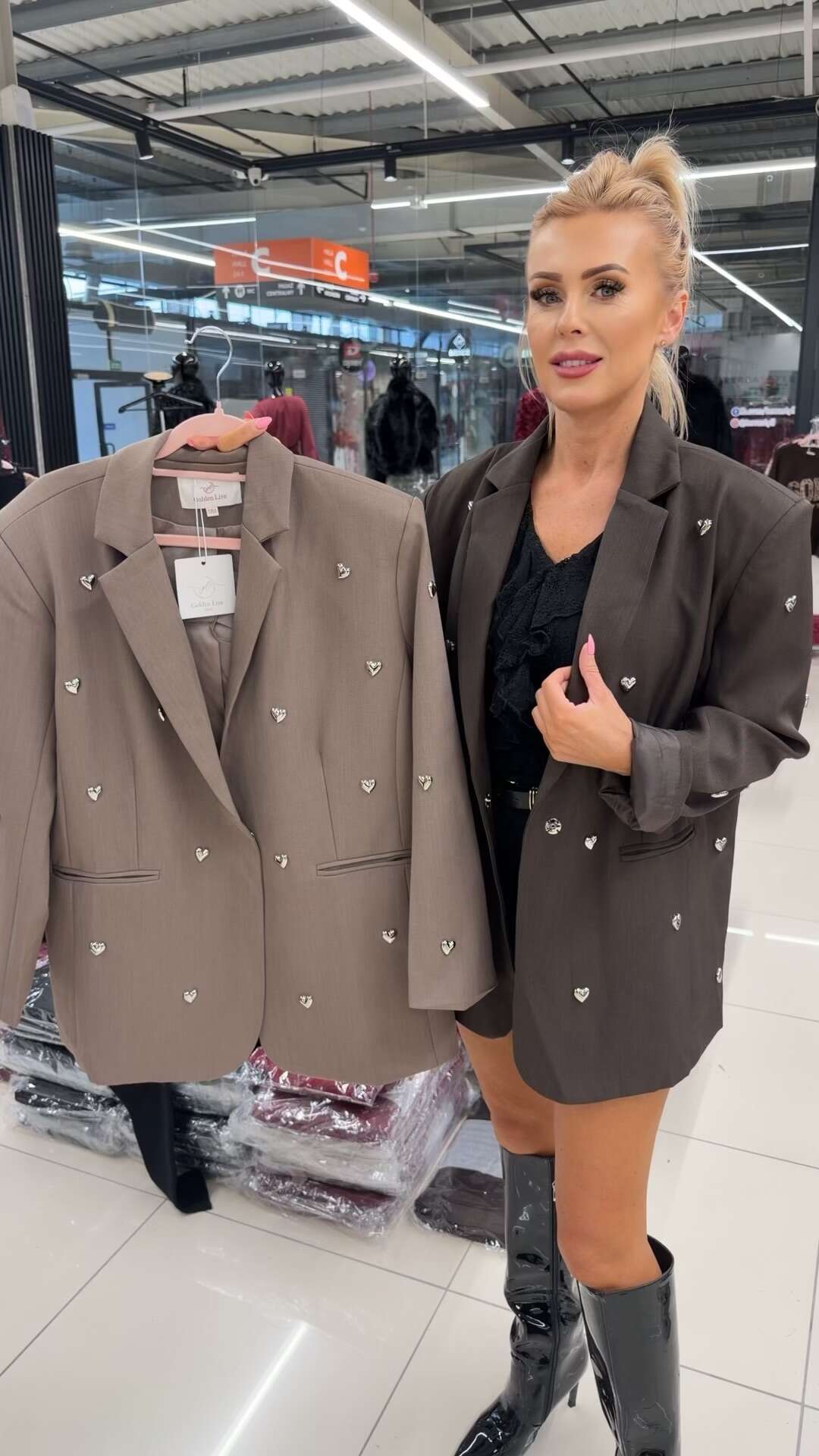 Cropped Faux leather Jacket
