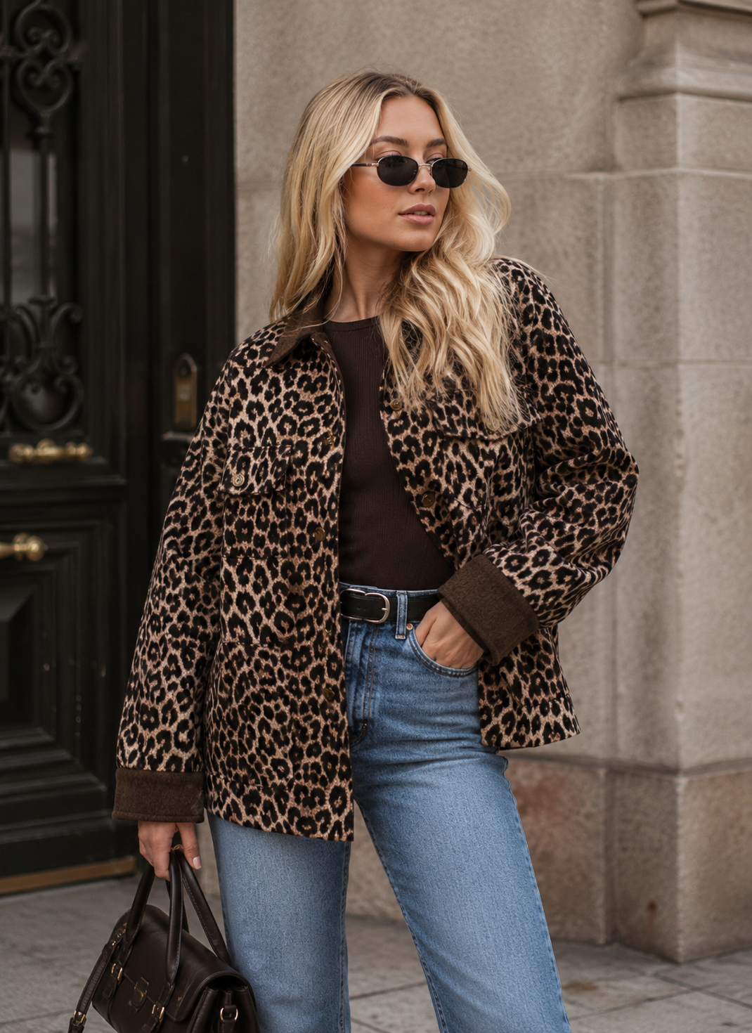 Cropped Faux leather Jacket