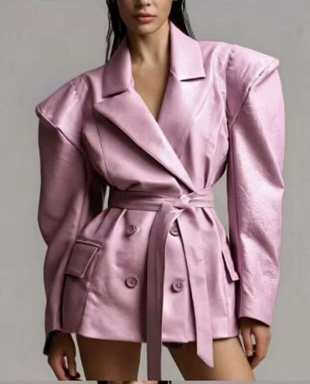 Cropped Faux leather Jacket