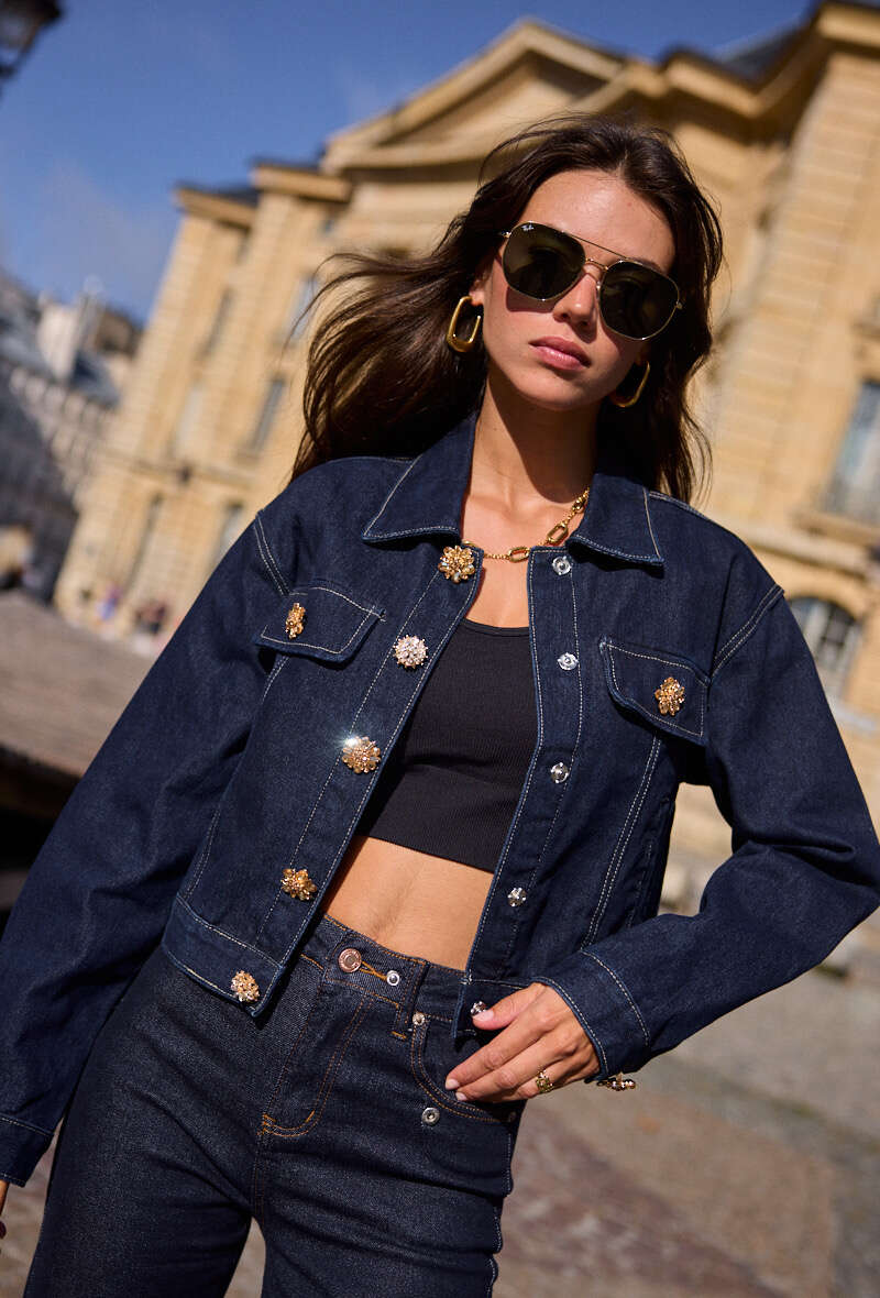 Cropped Faux leather Jacket