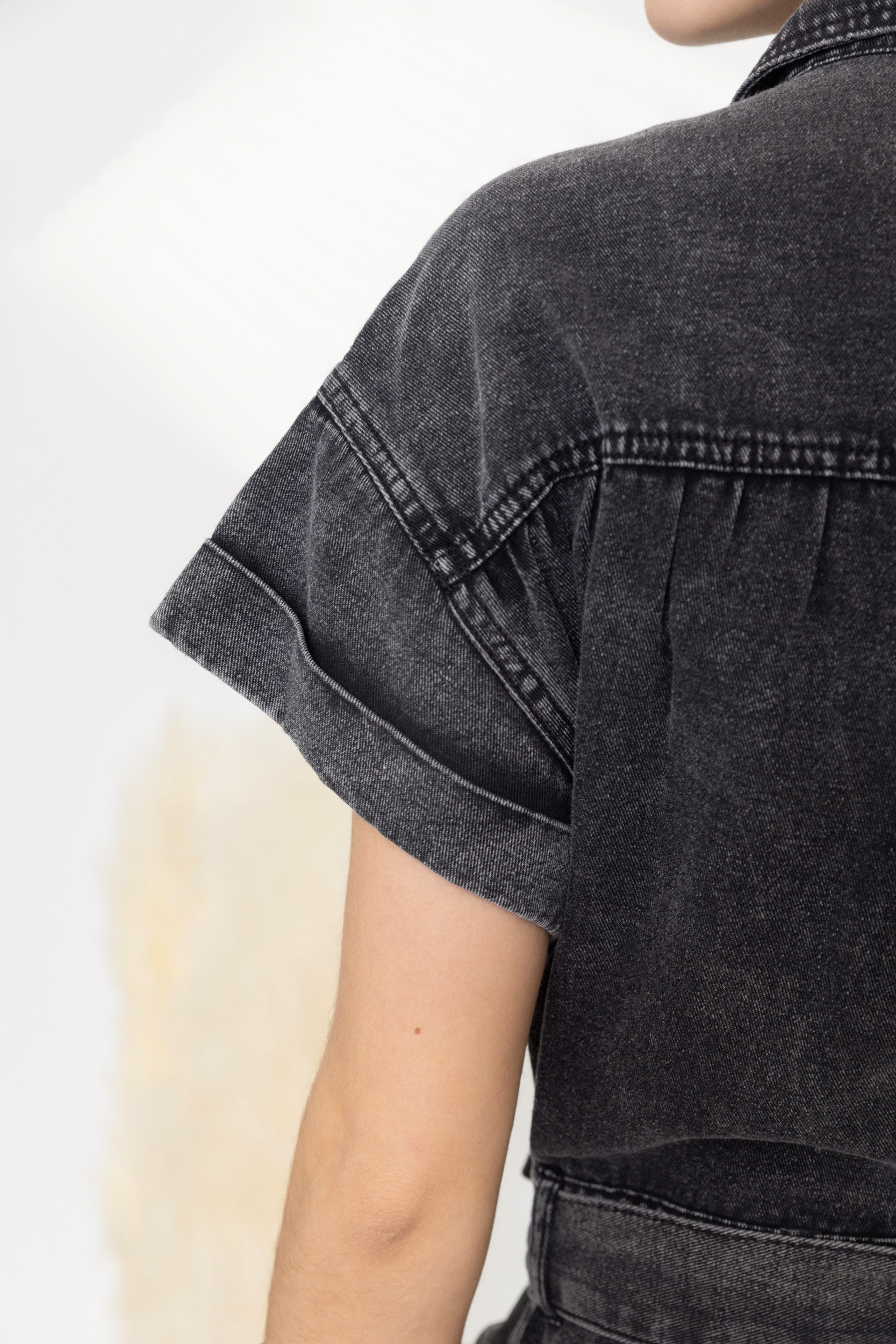 Cropped Faux leather Jacket