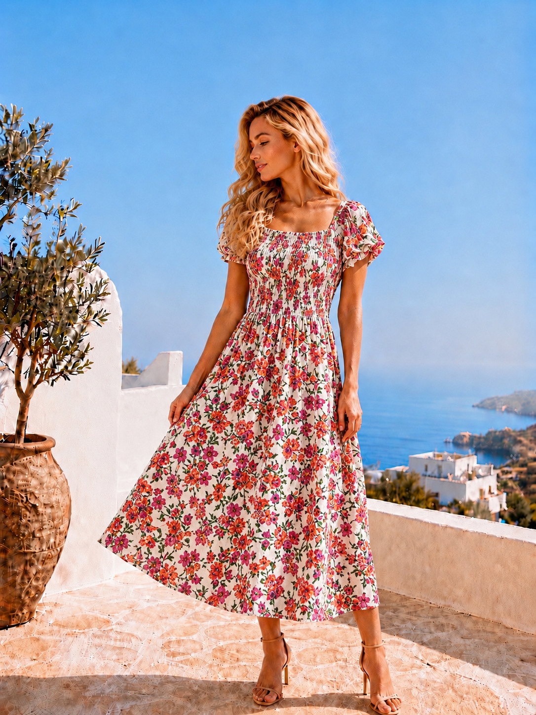 Sukienka INDIRA Miss Sara Sleeves - 1