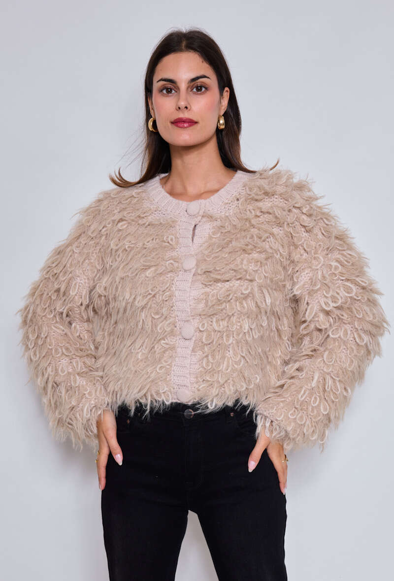 Cropped Faux leather Jacket