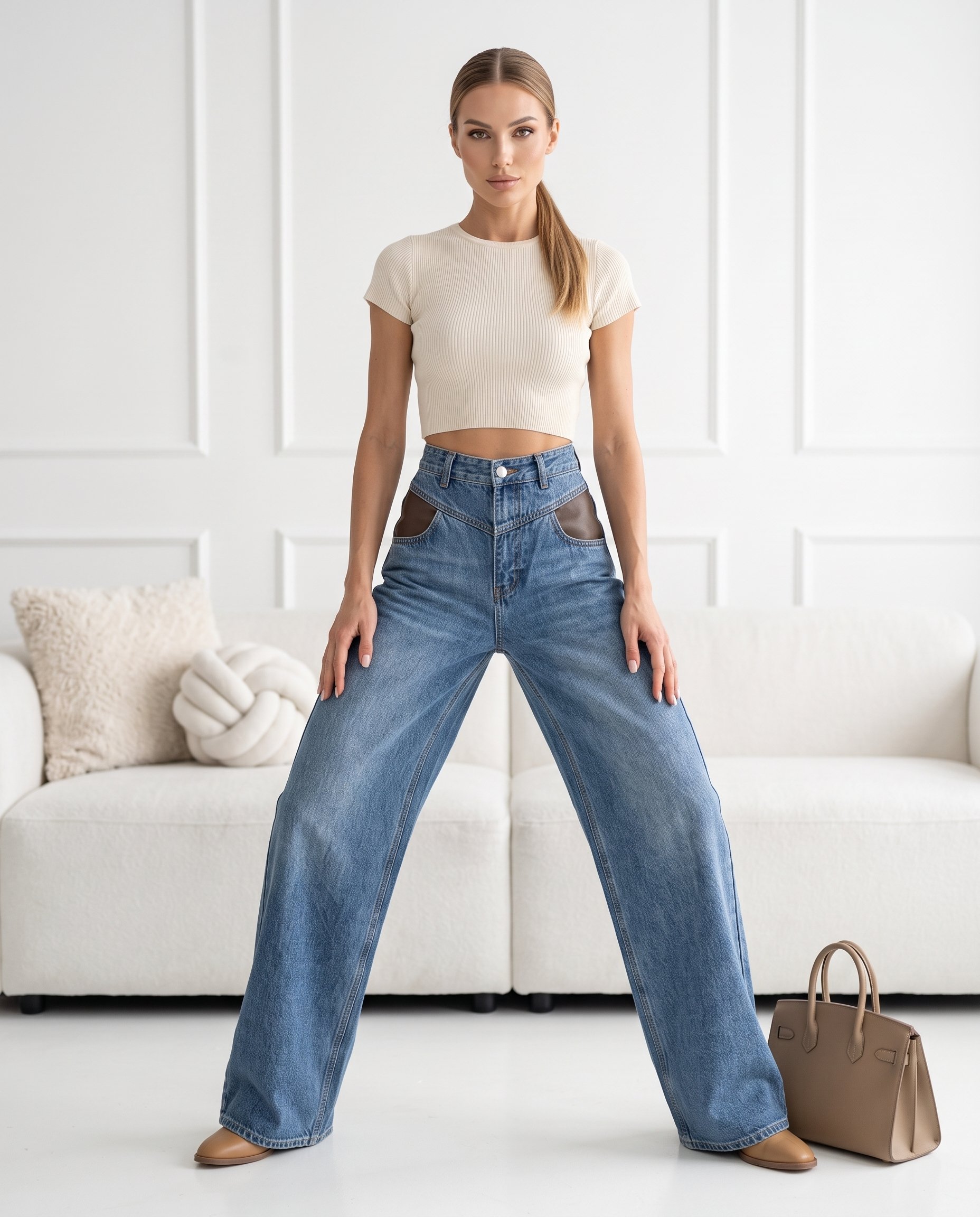 Cropped Faux leather Jacket