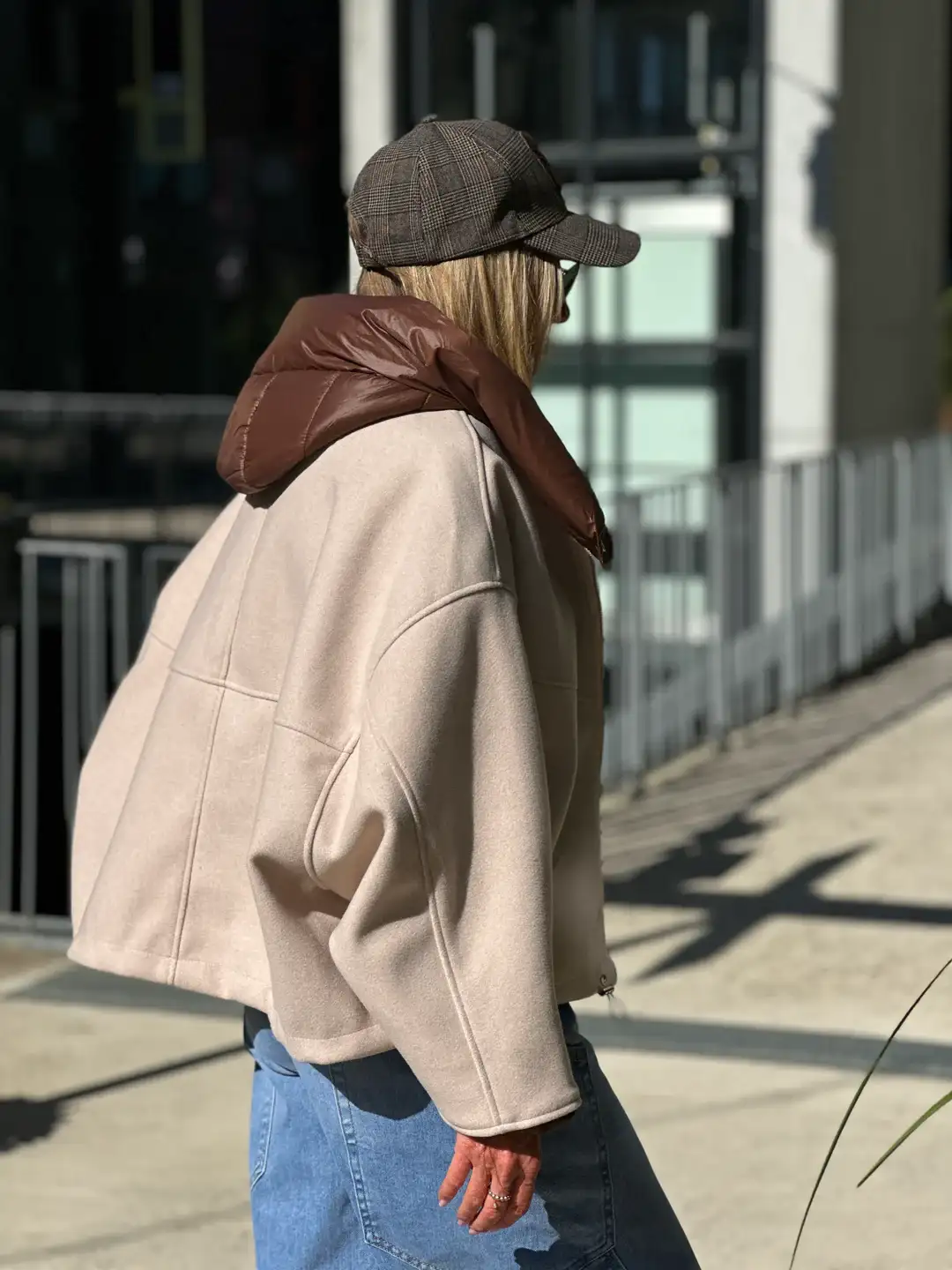 Cropped Faux leather Jacket