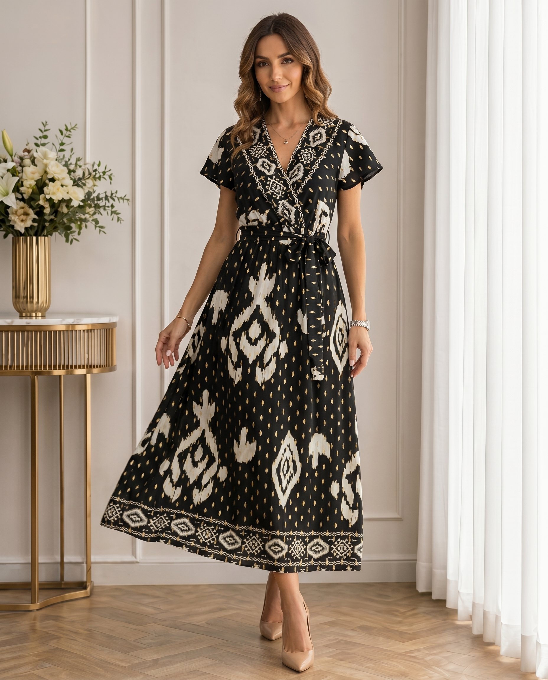 Sukienka SIMPLE GOLD Miss Sara Sleeves - 6