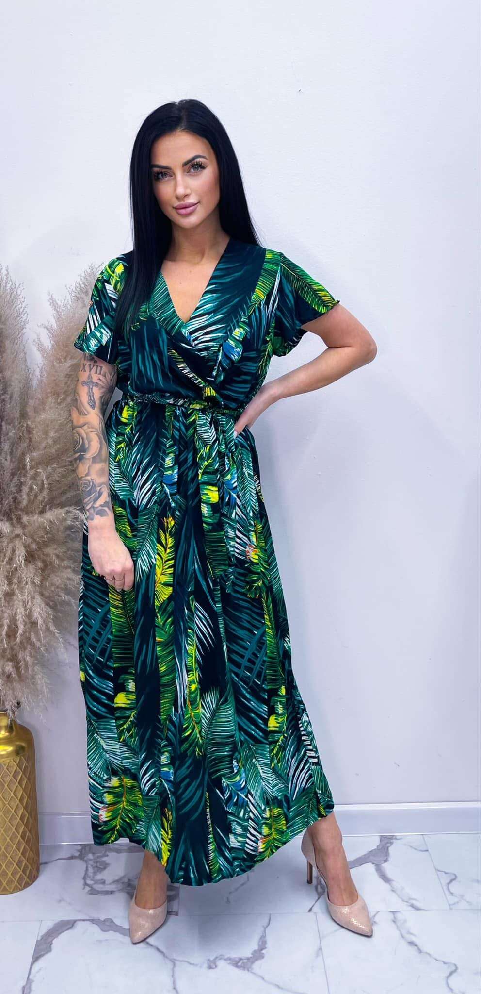 Sukienka LIŚCIE Miss Sara Sleeves