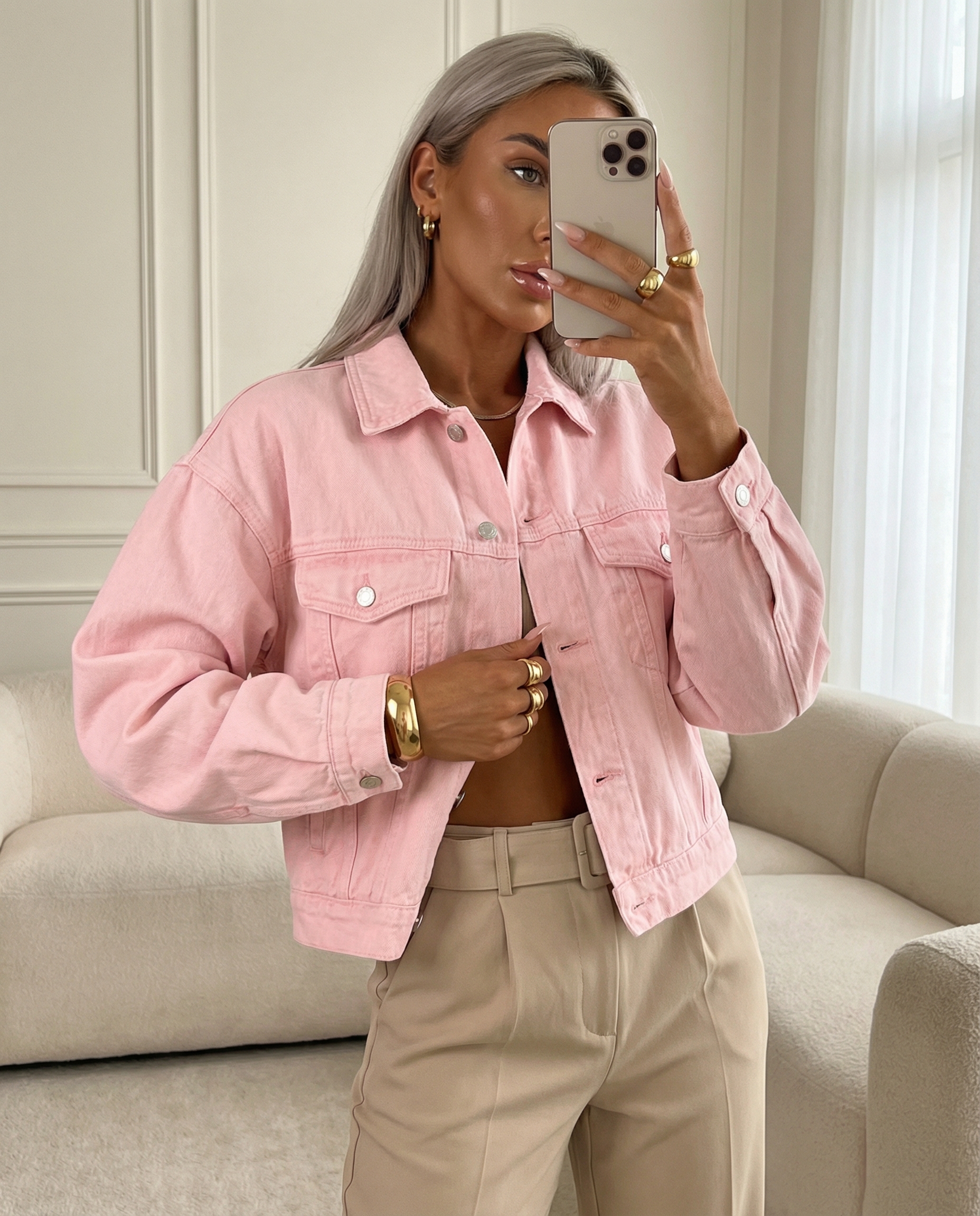 Cropped Faux leather Jacket