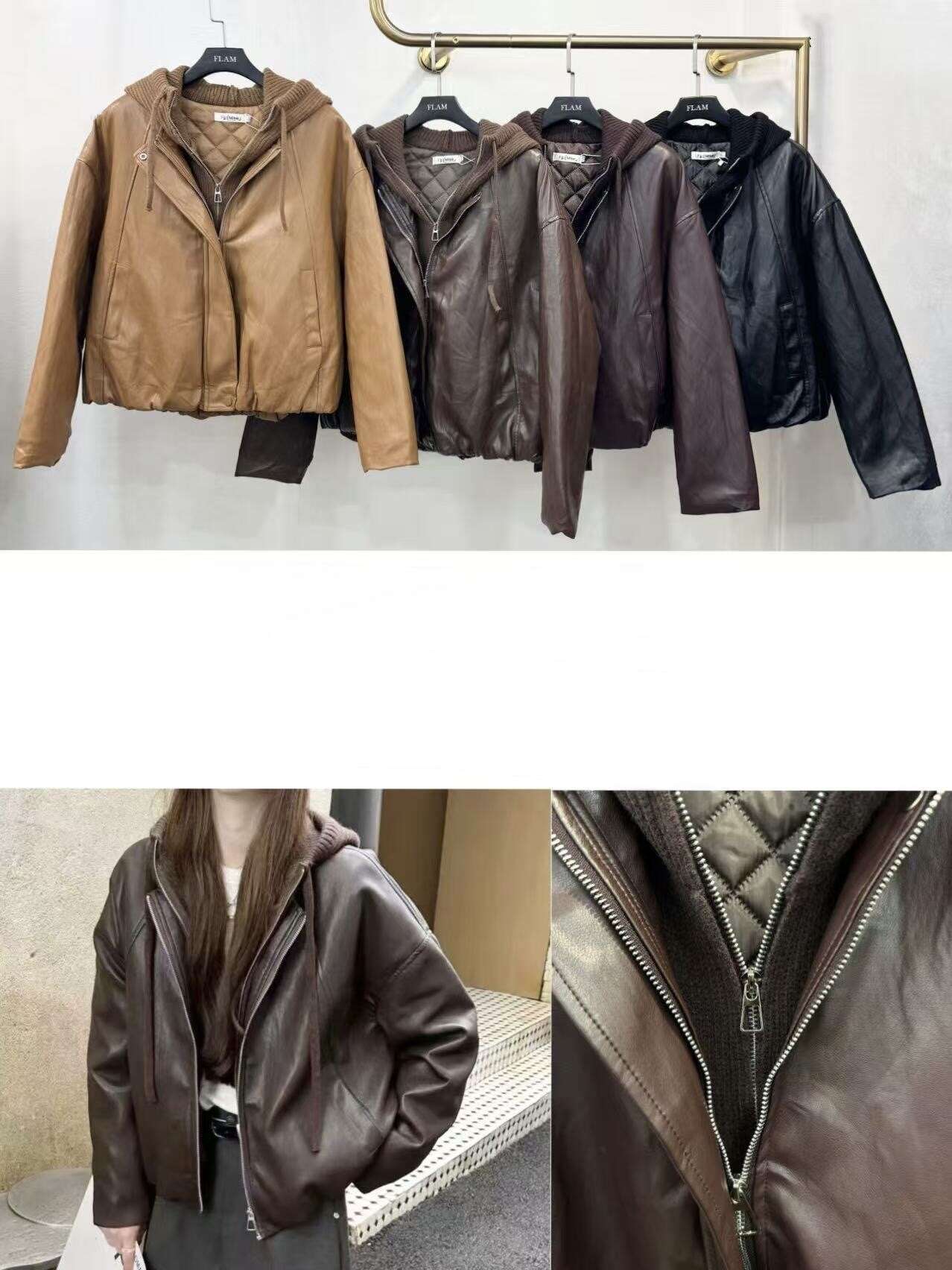 Cropped Faux leather Jacket