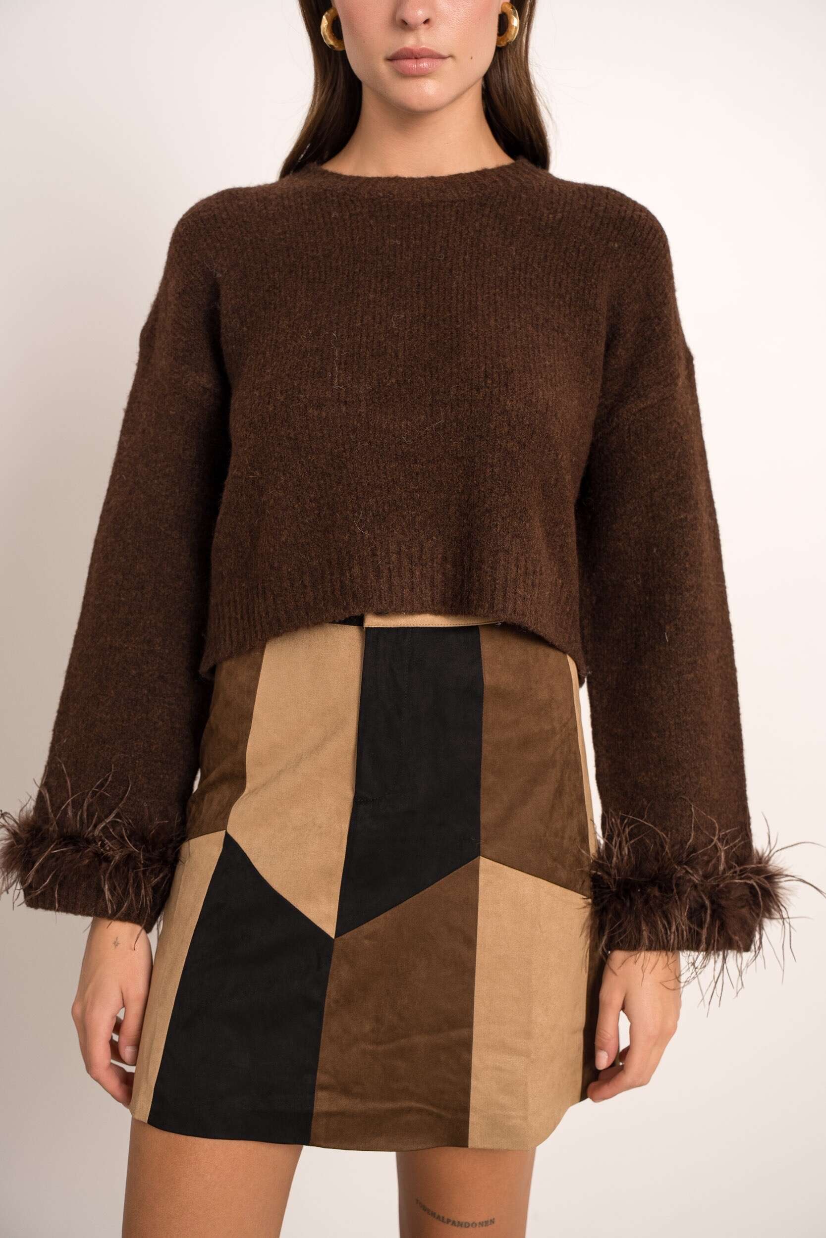 Cropped Faux leather Jacket