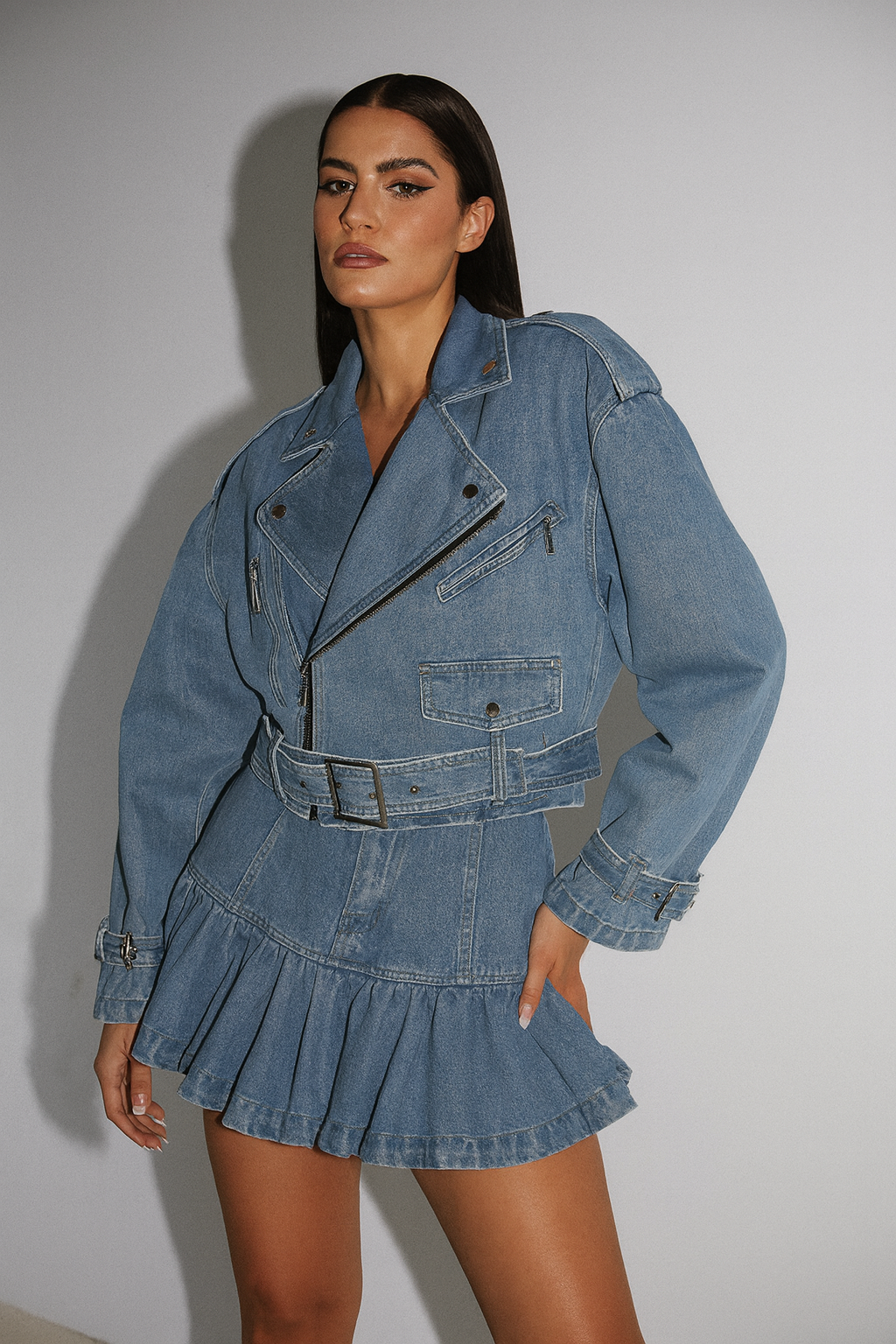 Cropped Faux leather Jacket