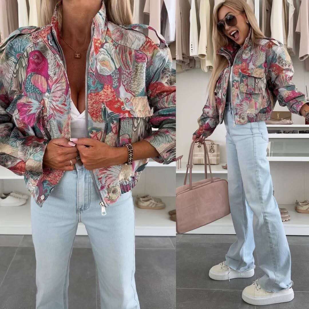 Cropped Faux leather Jacket