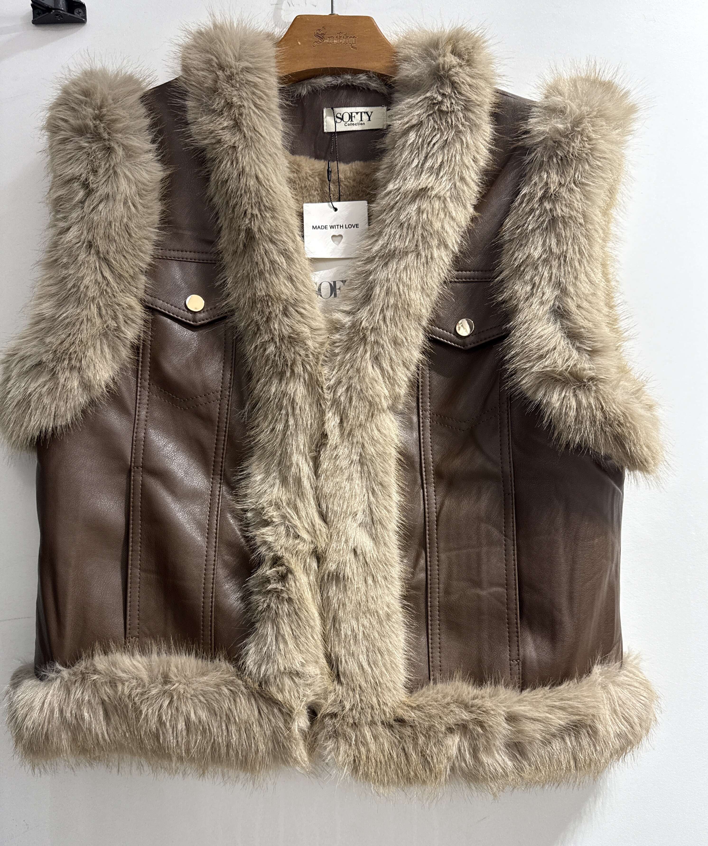 Cropped Faux leather Jacket
