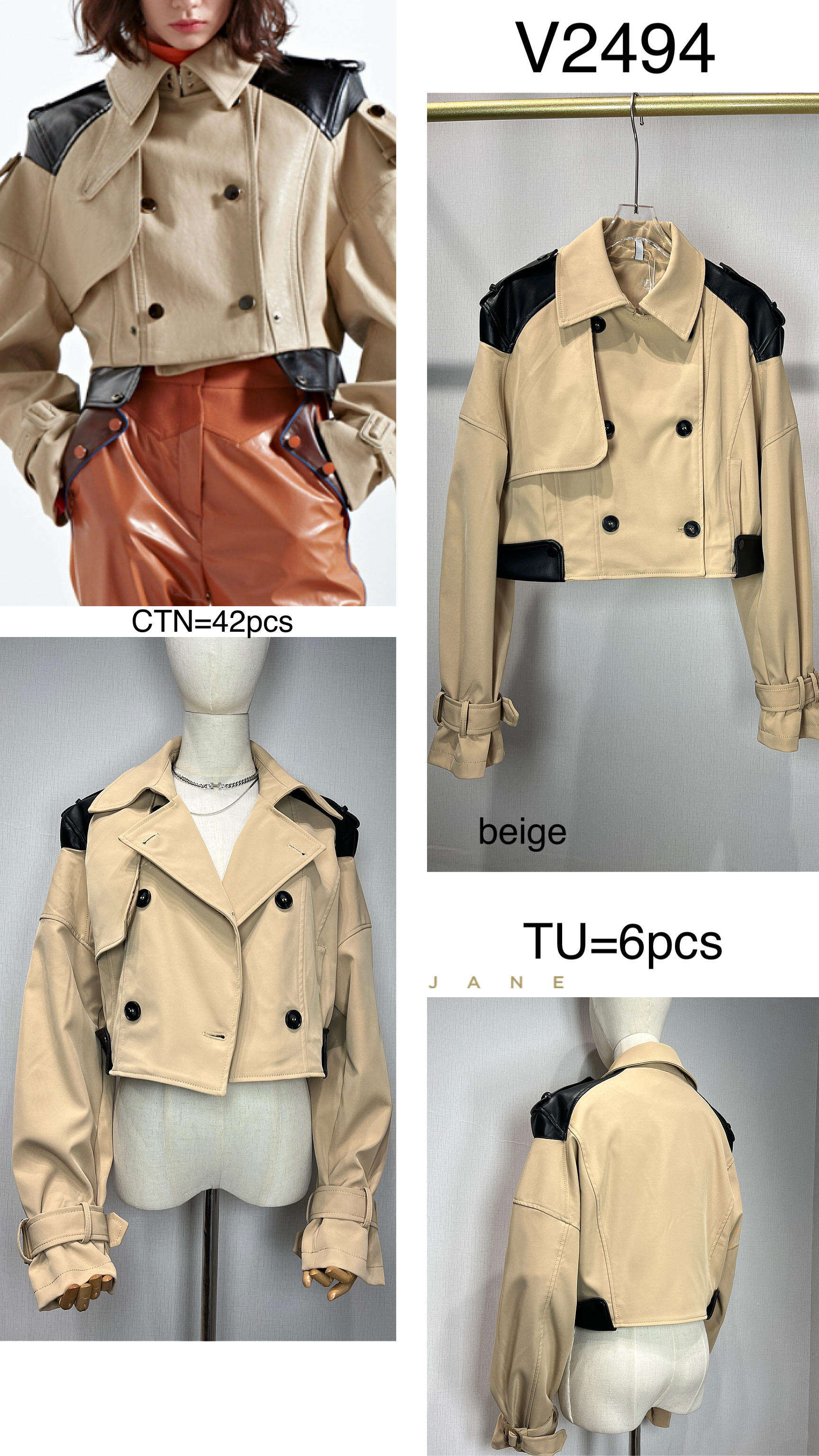 Cropped Faux leather Jacket