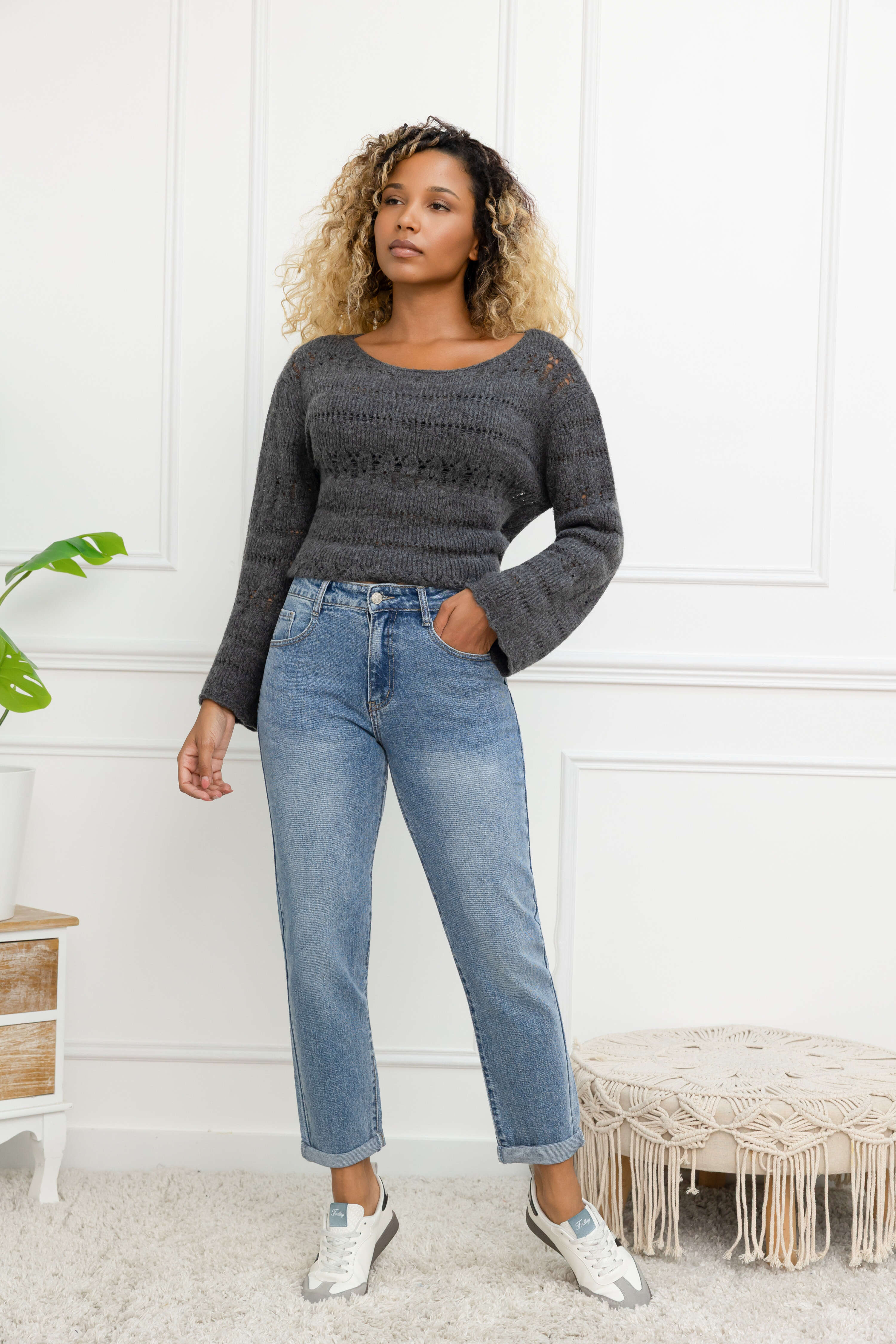 Cropped Faux leather Jacket