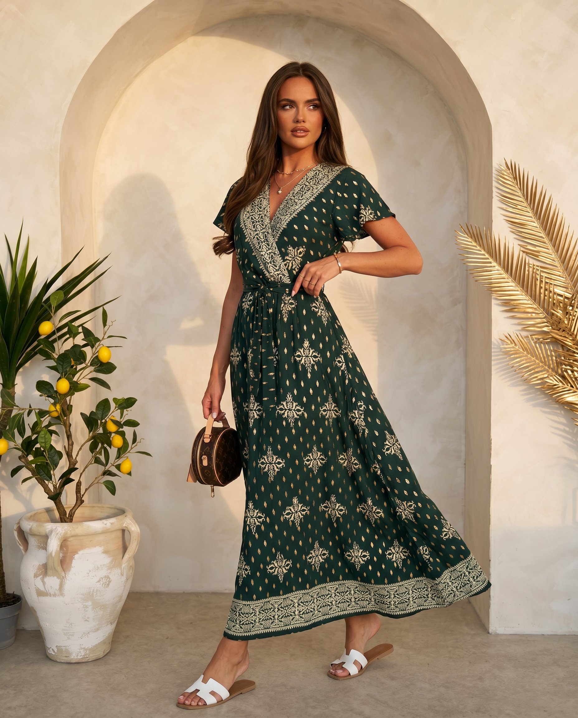 Sukienka BOSFOR GOLD Miss Sara Sleeves - 2