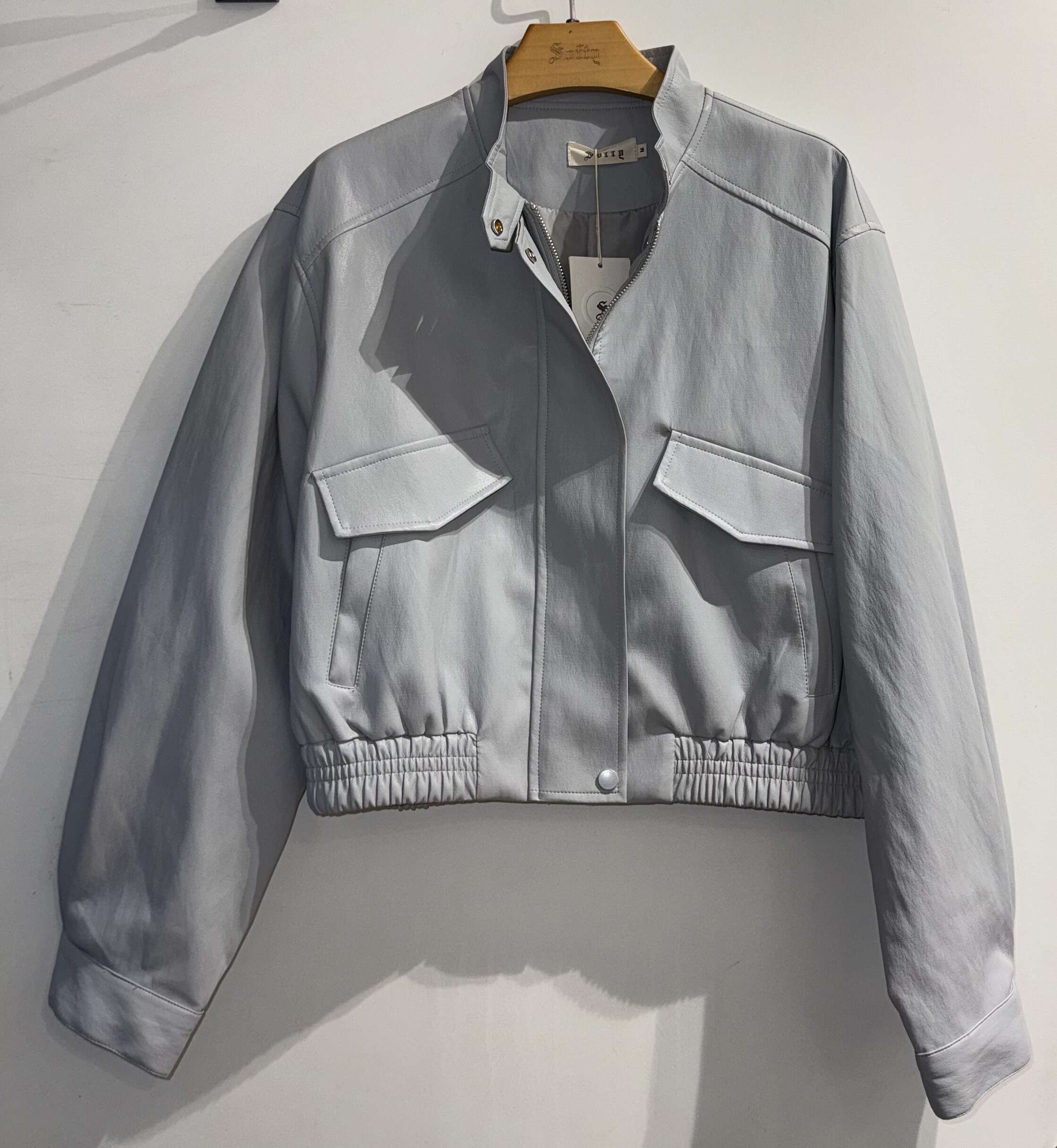 Cropped Faux leather Jacket