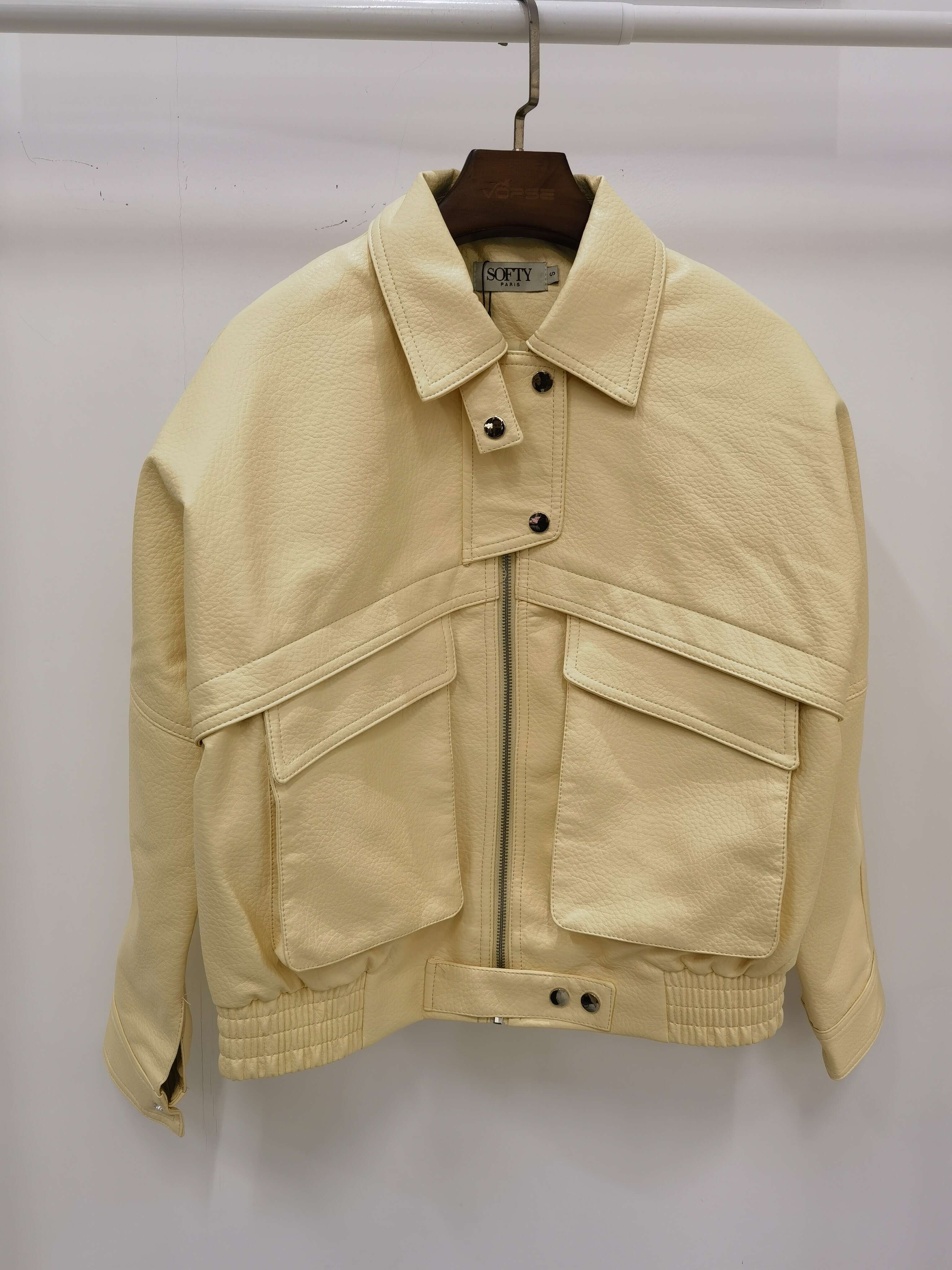 Cropped Faux leather Jacket