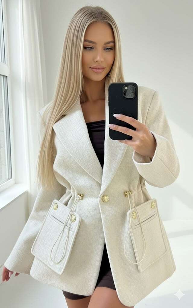 Cropped Faux leather Jacket