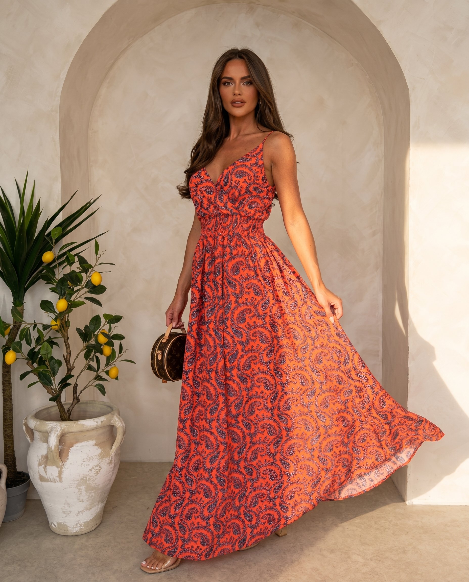 Sukienka ORANGE Miss Sara Slim - 5