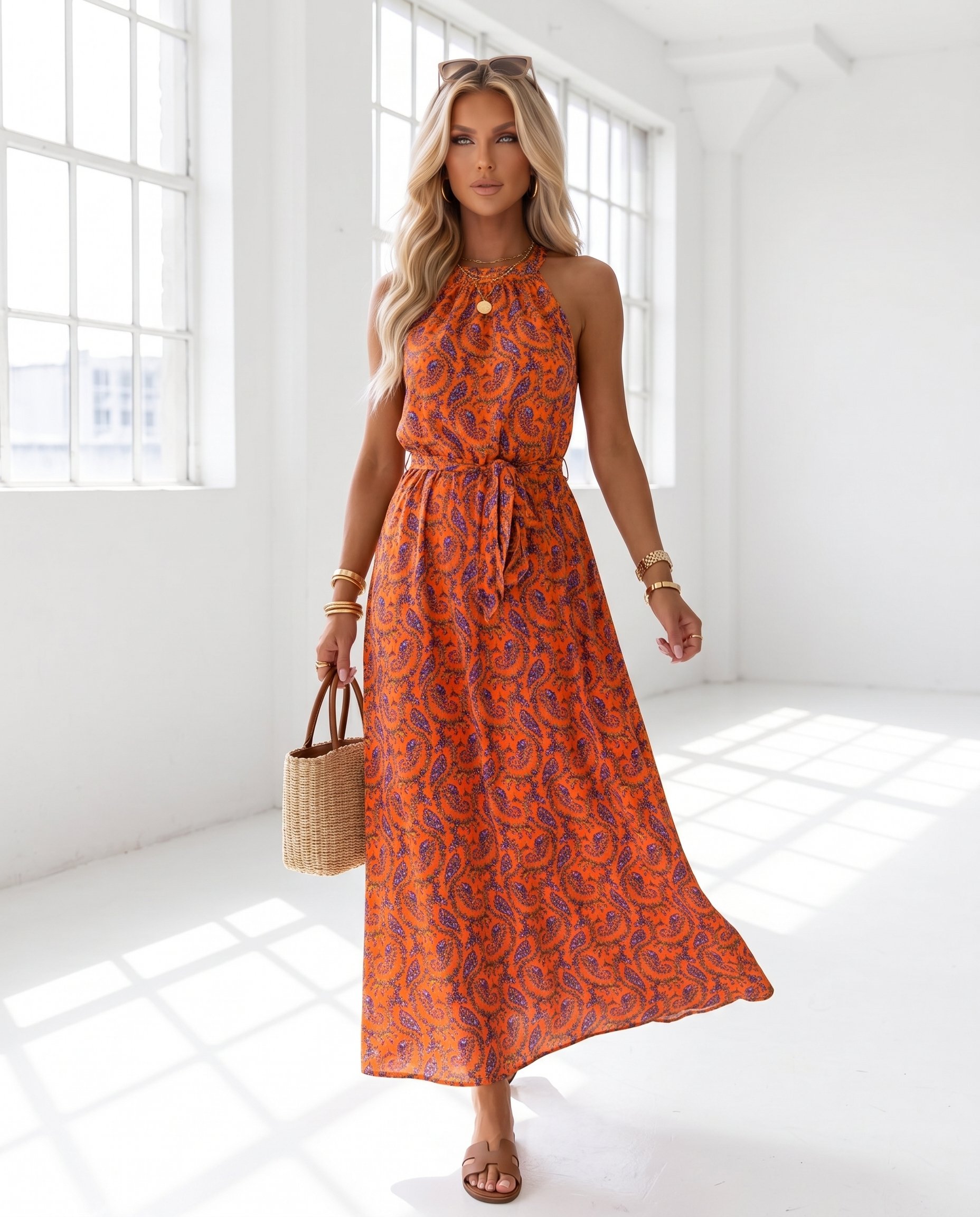 Sukienka ORANGE Miss Sara Maxi