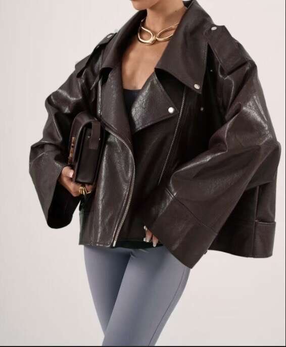 Cropped Faux leather Jacket