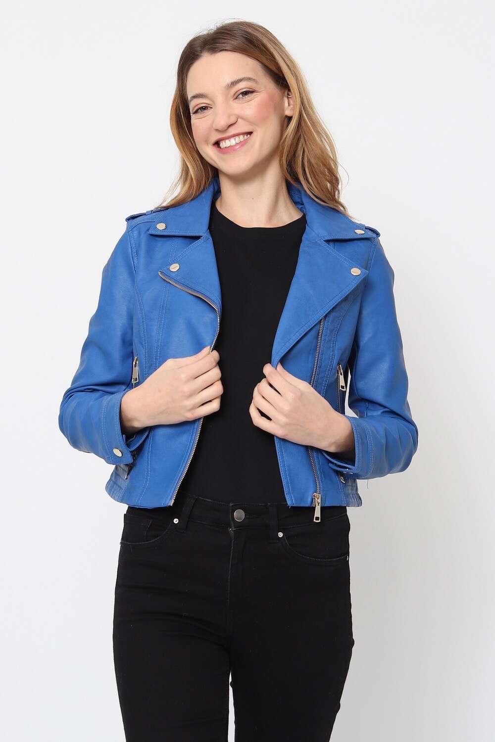 Cropped Faux leather Jacket