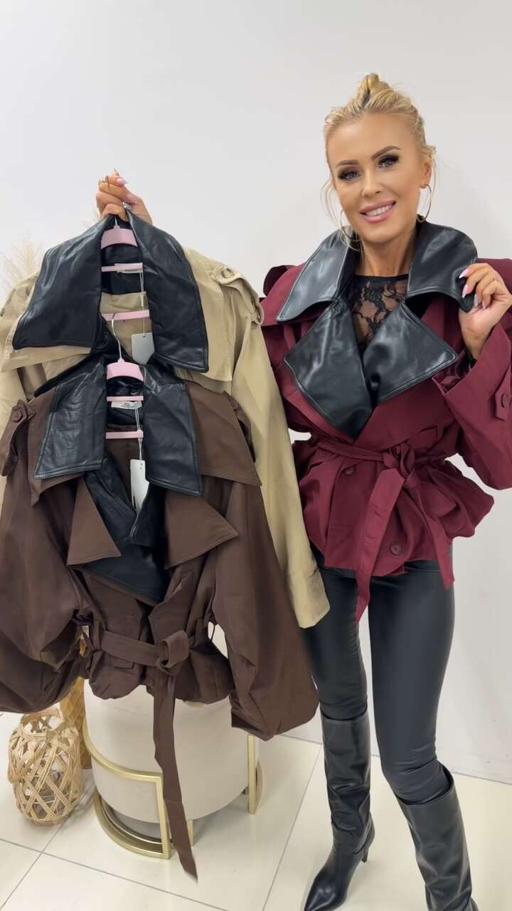 Cropped Faux leather Jacket
